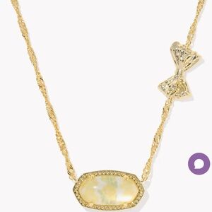 Kendra Scott x love shack fancy sun glow new Gold Necklace with Bow reversible